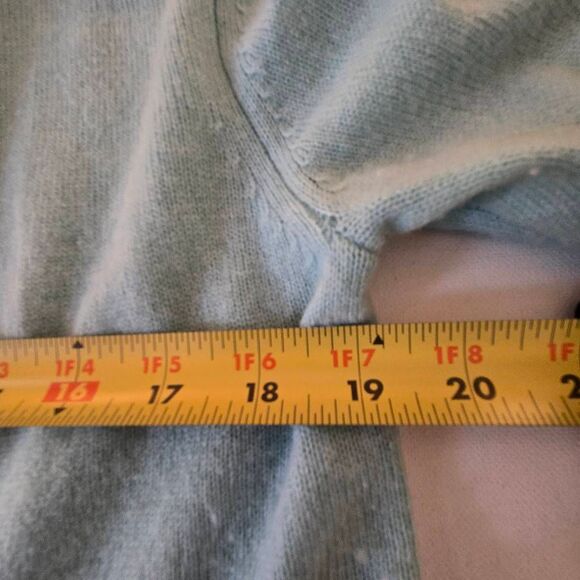 Peck & Peck Womens Wool Cashmere Hooded Open Front Cardigan Aqua Size Medium - Picture 9 of 13